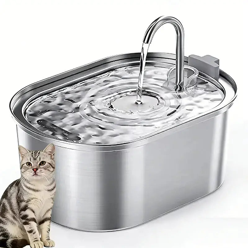 Premium Automatic Pet Fountain  3.2L Stainless Steel Bowl with 4-Stage Filtration & Ultra-Quiet Pump