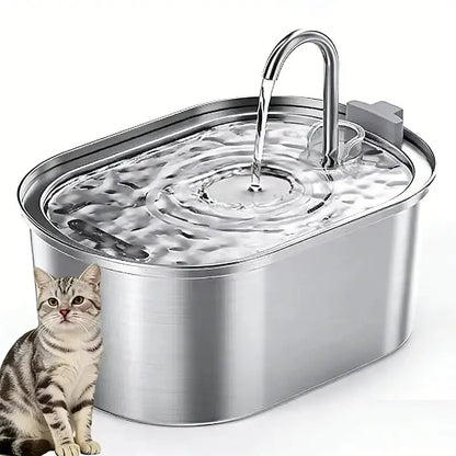 Premium Automatic Pet Fountain  3.2L Stainless Steel Bowl with 4-Stage Filtration & Ultra-Quiet Pump