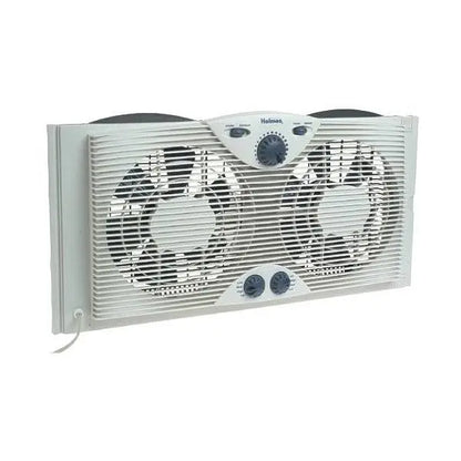 Holmes Dual-Blade Window Fan  3-Speed Thermostat Control, Fits 2437″ Windows, White Finish