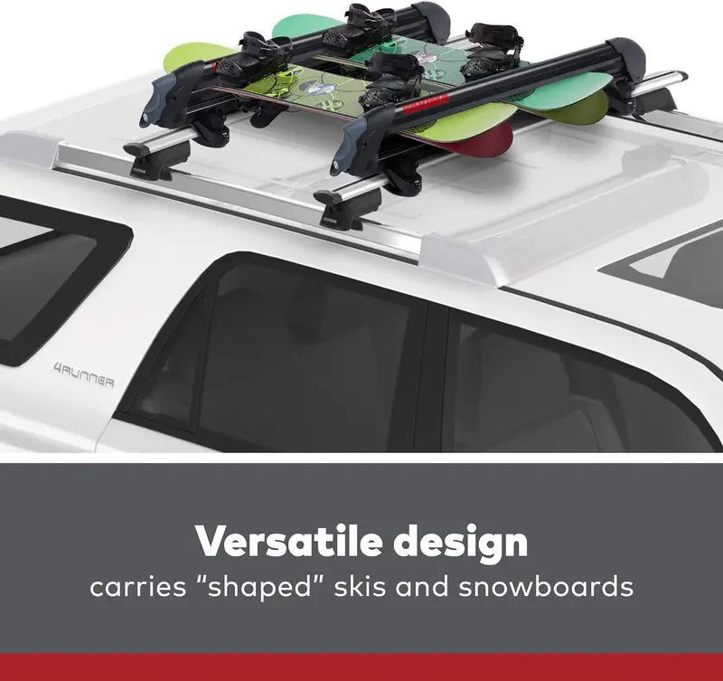 Yakima PowderHound 6 Ski & Snowboard Rack, Fits 6 Skis/4 Snowboards, Black, Easy Access, Secure Locks, Universal Roof Rack Compatibility