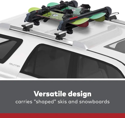 Yakima PowderHound 6 Ski & Snowboard Rack, Fits 6 Skis/4 Snowboards, Black, Easy Access, Secure Locks, Universal Roof Rack Compatibility