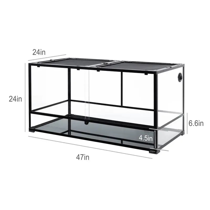 REPTIZOO 120-Gallon Extra-Large Reptile Terrarium  Front-Opening, Ventilated Habitat for Large Species