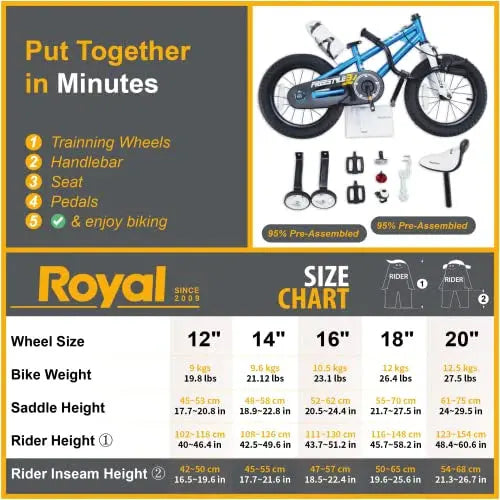 Royalbaby Freestyle BMX Bike  Youth Boys’ & Girls’ All-Terrain Bicycle