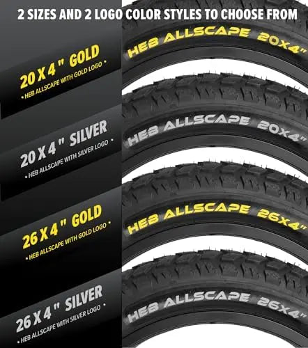 HEB ALLSCAPE 26×4/20×4 High-Performance Puncture-Resistant Bike Tire for E-Bikes & Mountain Bikes | Street & Trail Riding