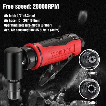 WORKPRO Pneumatic Air Angle Die Grinder  1/4-Inch Right-Angle Grinding Tool Kit