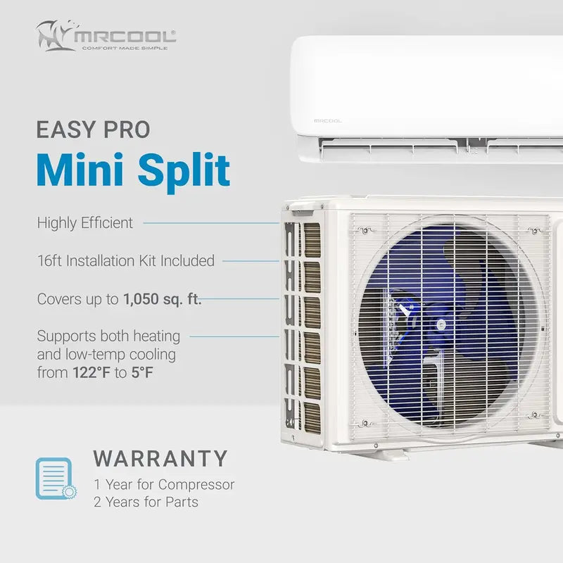 MRCOOL 24,000 BTU Ductless Mini Split System  230V Inverter AC & Heat Pump, Wall-Mounted for Homes, Offices, or Commercial Use, Easy Pro Series