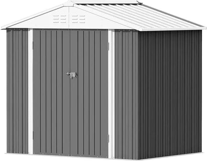 Devoko Lockable Steel Garden Shed  Corrosion-Resistant Outdoor Storage House for Tools and Equipment