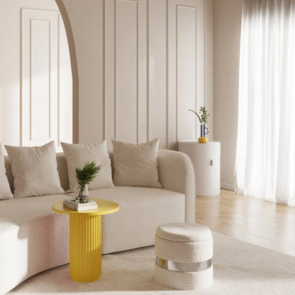 Table d'appoint ronde cannel e Pivoine, jaune