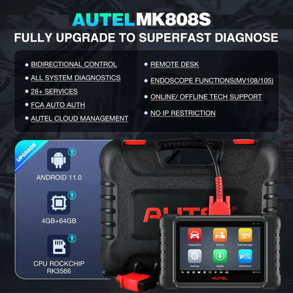 Autel MK808S Advanced OBD2 Scanner  Bi-Directional Diagnostics, 28+ Reset Functions, All-System Coverage