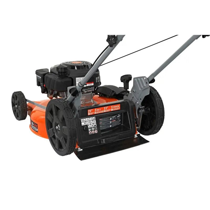 YARDMAX  21 In. 170Cc 3-In-1 Gas Walk behind Push Lawn Mower with High Rear Wheels
