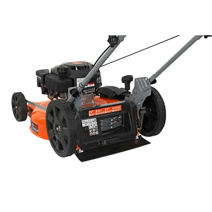 YARDMAX  21 In. 170Cc 3-In-1 Gas Walk behind Push Lawn Mower with High Rear Wheels
