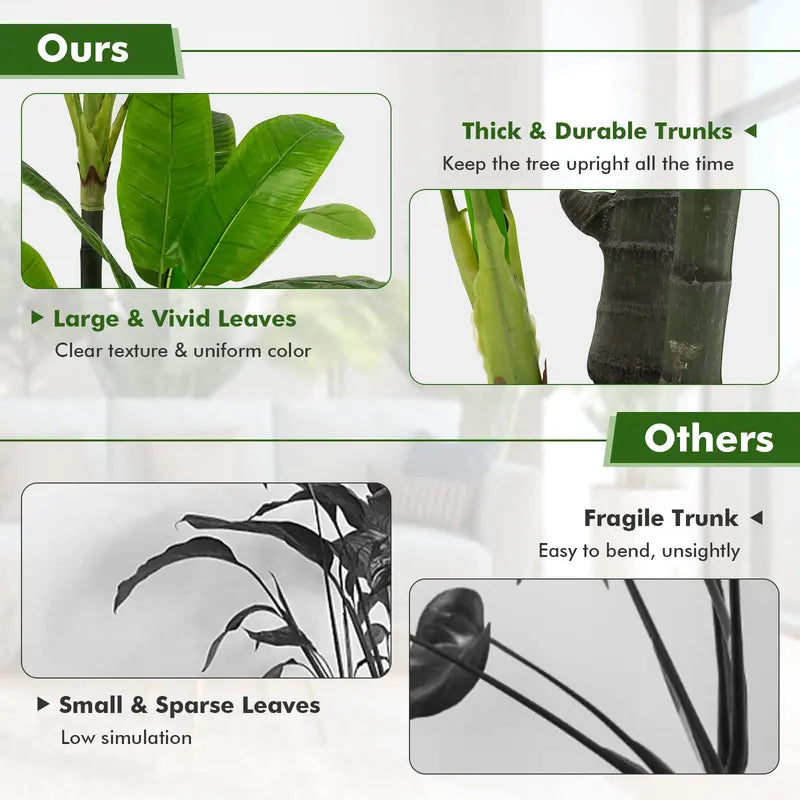 5-Foot Artificial Bird of Paradise Plant with Lifelike Tropical Foliage