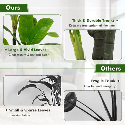 5-Foot Artificial Bird of Paradise Plant with Lifelike Tropical Foliage