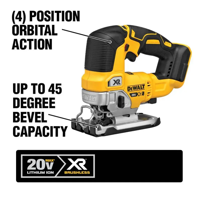 DEWALT 20V MAX XR Cordless Brushless Jigsaw (Tool Only) DCS334B