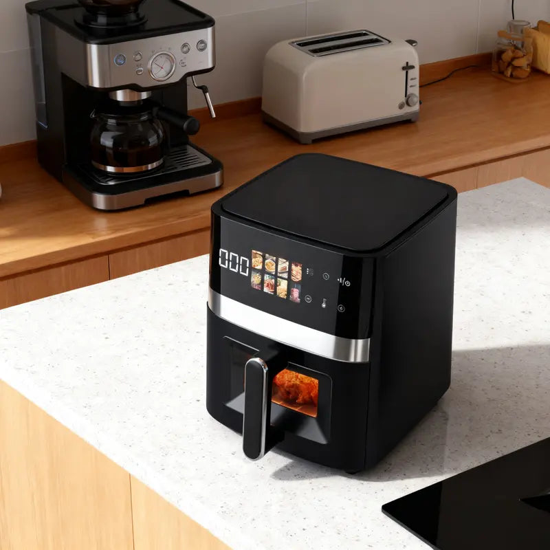 6L Transparent-View Smart Air Fryer  Multifunctional Digital Kitchen Appliance