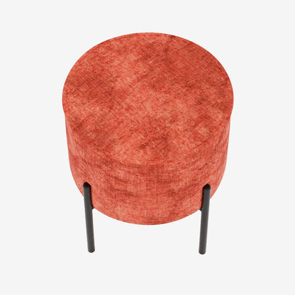 Abel   Pouf rond en velours ocre pieds en m tal