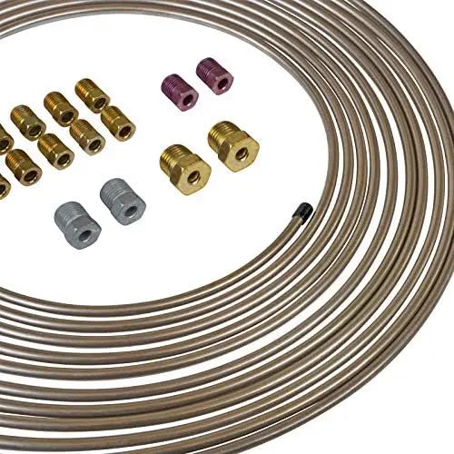 4LifetimeLines 3/16″ x 25′ Copper-Nickel Non-Magnetic Brake Line Kit, Easy Bend, Corrosion-Resistant