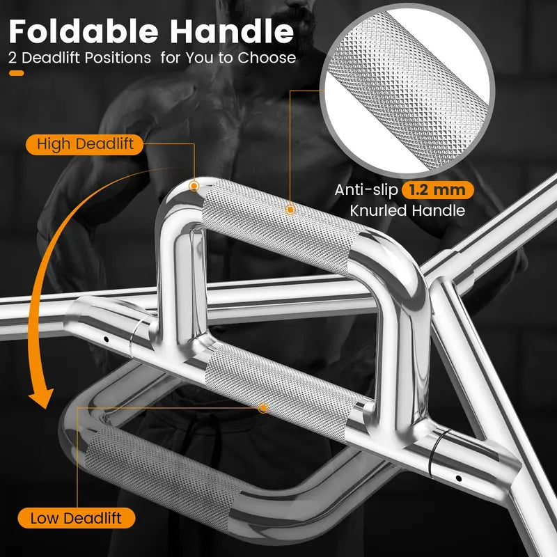 56-Inch Hex Trap Bar Designed for Standard 1-Inch Weight Plates