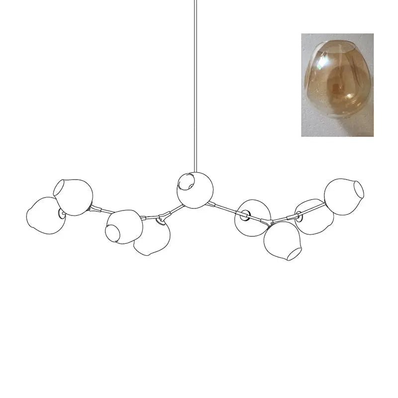 Orvani Linear Globe Chandelier in Modern Industrial Style