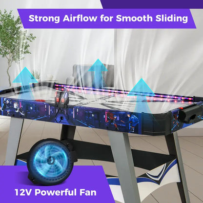 54-Inch Air Hockey Table  LED Scoreboard, Dual Lights, Pucks & Pushers Included