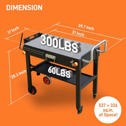 Heavy-Duty Folding Grill Table — Optimized for Blackstone, Ninja & Other Griddles with Towel Holder & Ample Workspace