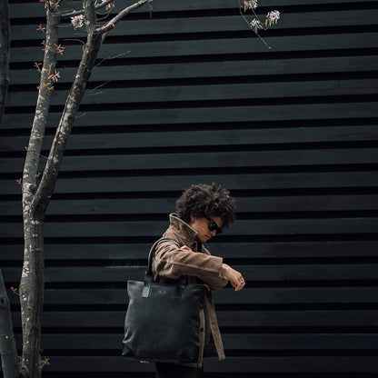 Suede Tote - Storm Grey