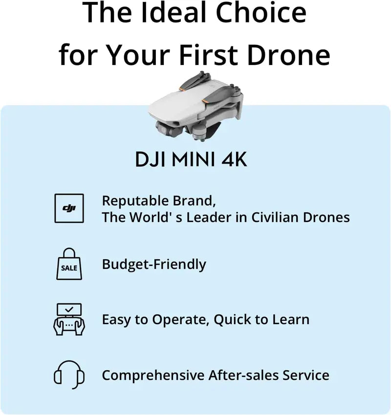 DJI Mini 4K Drone  Ultra-Compact 4K UHD Camera Drone Under 249g with 3-Axis Gimbal & 31-Min Flight
