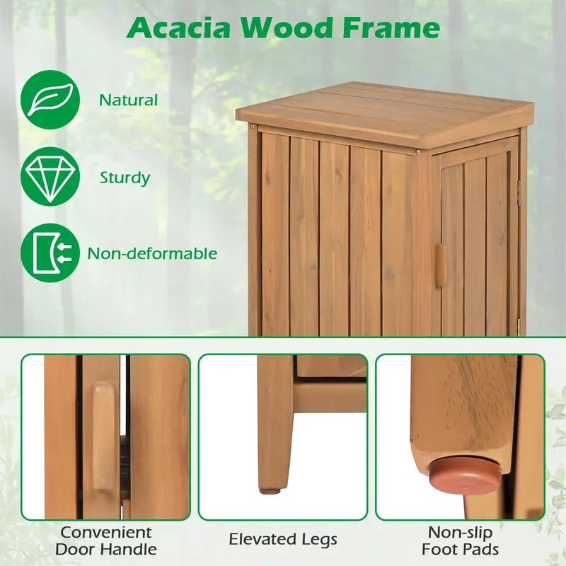Weather-Resistant Outdoor Wood Package Delivery Box with Locking Lid