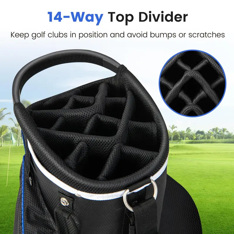 14-Way Divided Golf Cart Bag, Lightweight All-Terrain Carry Bag for Men and Women