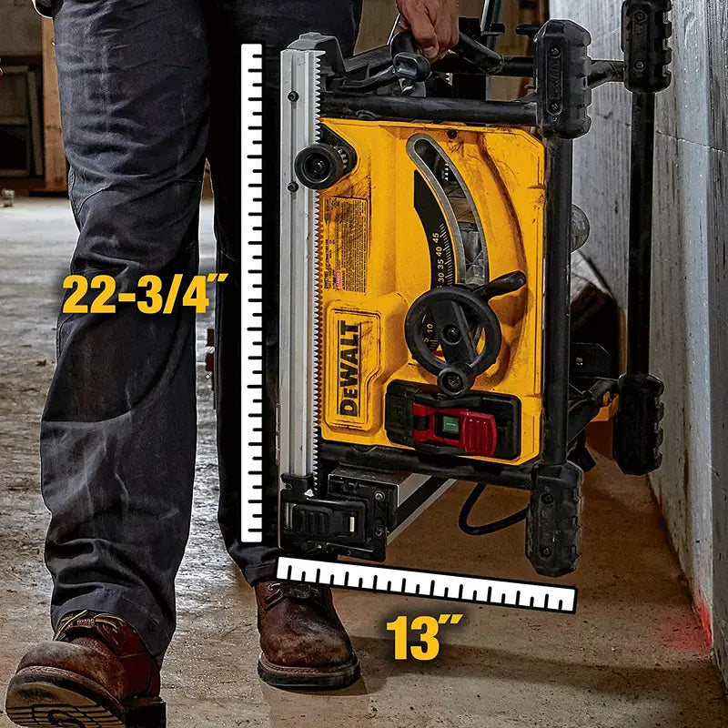 DEWALT DWE7485 Compact Jobsite Table Saw  8-1/4″ Blade Precision Cutting System