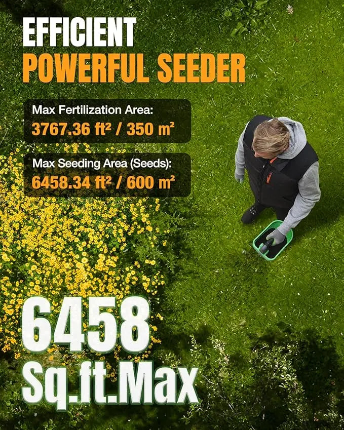 WORKPROX 7.2V Handheld Seed and Fertilizer Spreader  Rechargeable Broadcast Applicator for Lawns and Gardens