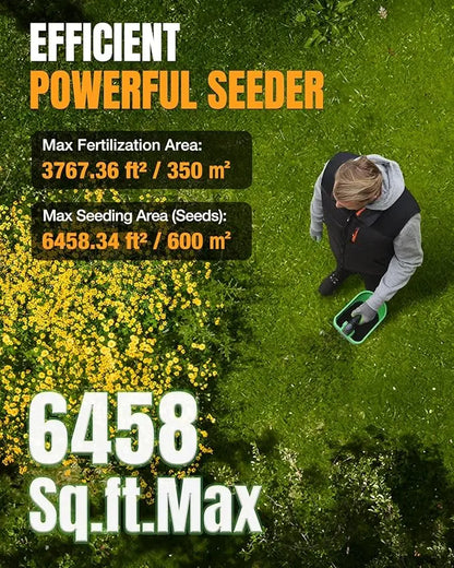 WORKPROX 7.2V Handheld Seed and Fertilizer Spreader  Rechargeable Broadcast Applicator for Lawns and Gardens