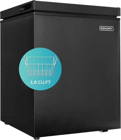 EUHOMY 3.5 Cu. Ft Chest Freezer — Compact Deep Freezer with Removable Basket, 7-Level Thermostat, Energy-Efficient Design