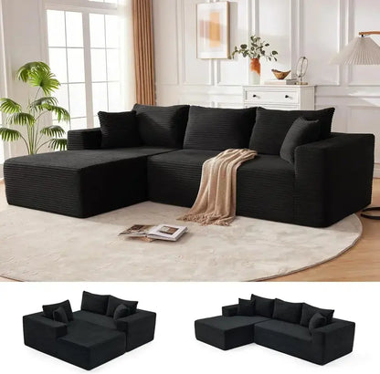 110-Inch Boneless Cloud Sofa: Ultra-Modular Living Room Lounge with Deep, Supportive Seating