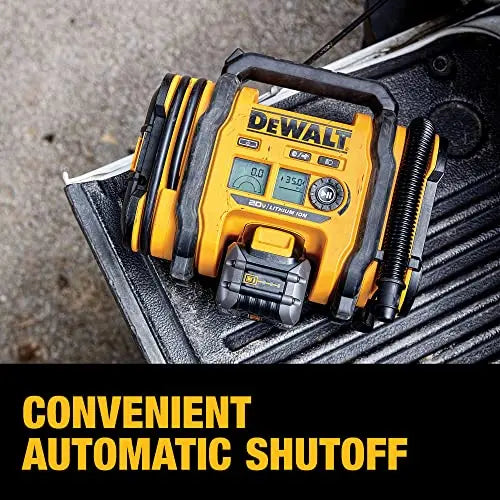 DEWALT DCC02 20V MAX Cordless Tire Inflator  Compact, Auto-Shutoff with LED Light