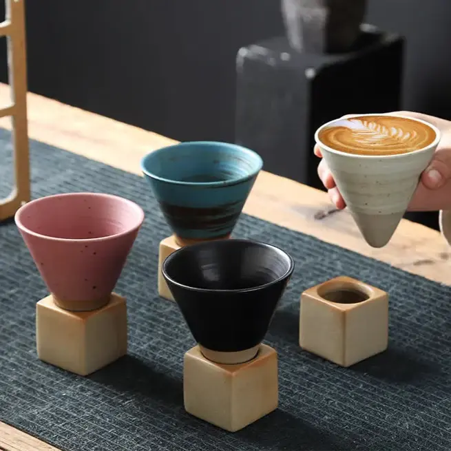 Kyoto-Inspired 200ml Ceramic Espresso Cup Set  Clean Minimalist Design