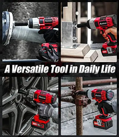 AVID POWER Cordless Impact Wrench, 1/2 Impact Gun with 3A Li-ion Battery