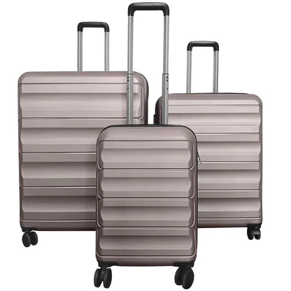 Lightweight 3-Piece Hardshell Spinner Luggage Set — 20/24/28 Inch (Wide Cross Stripe Design)