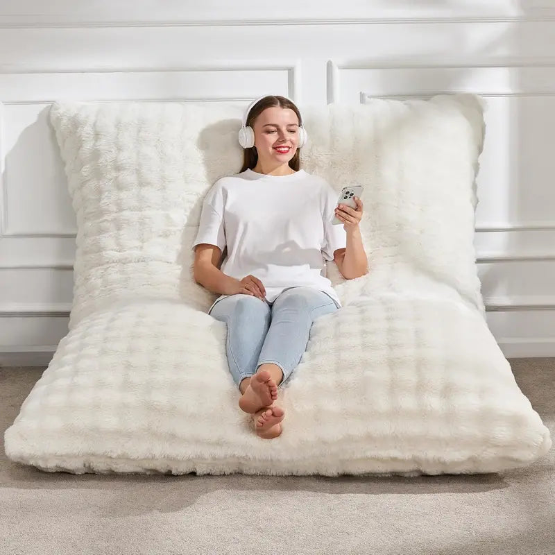 Hobestluk 3-in-1 Convertible Bean Bag  Floor Cushion, Lounger, or Seating Sofa