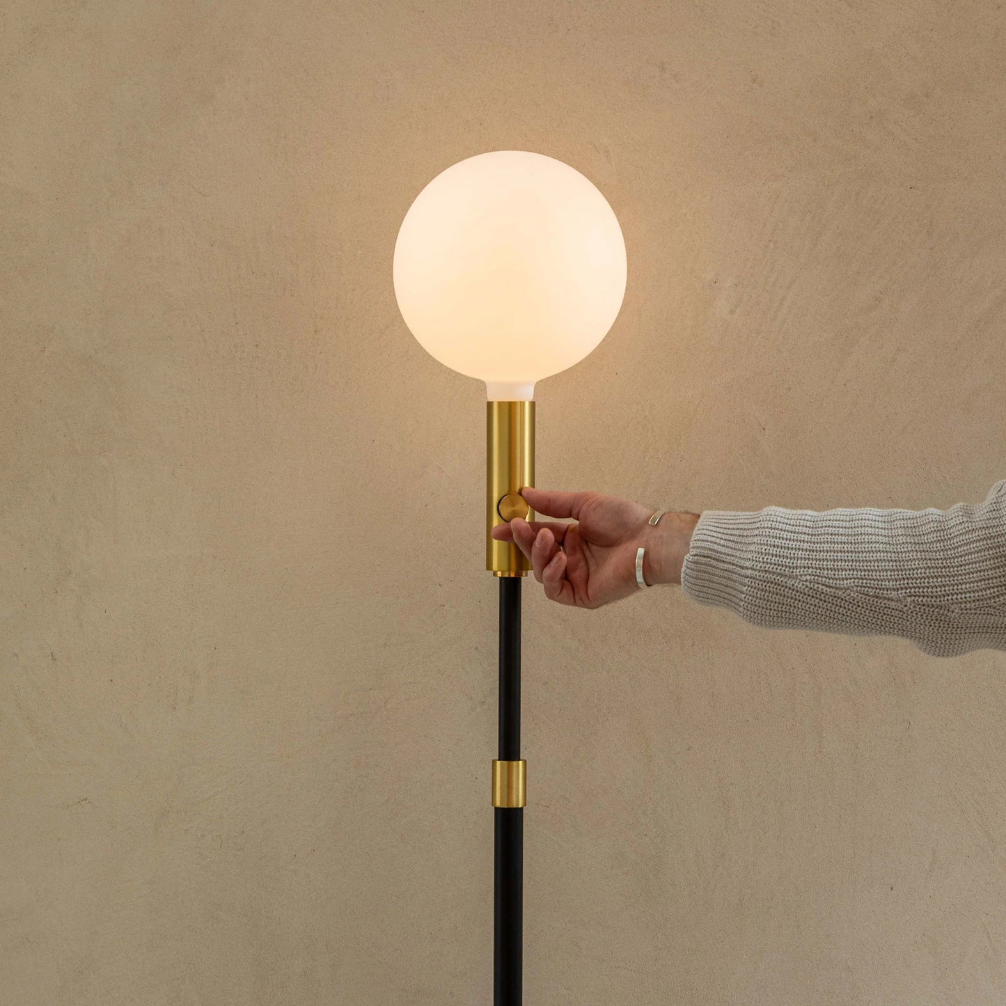 Poise Adjustable Floor Lamp in Brass