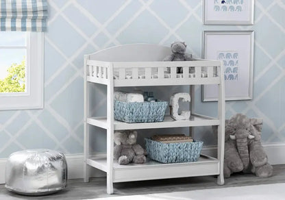 Delta Children Infant Changing Table with Pad, Sturdy Wood, Water-Resistant Pad, Safety Rails, Non-Toxic Finish