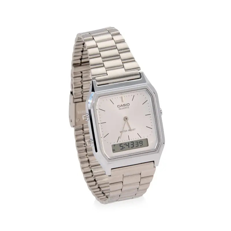 Casio AQ230 Silver Analog-Digital Watch