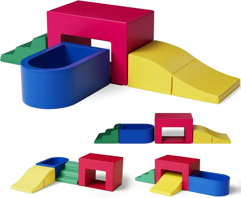 JMPU PU Leather Toddler Climbing Toys  Foam Blocks for Ages 1-3, Soft Indoor Playset, Waterproof & Safe