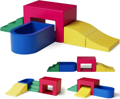 JMPU PU Leather Toddler Climbing Toys  Foam Blocks for Ages 1-3, Soft Indoor Playset, Waterproof & Safe