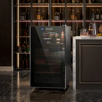 NEEDONE 48L Electric Cigar Humidor with Spanish Cedar Shelves & Drawer, 300 Capacity, Touch Control, Quiet Operation