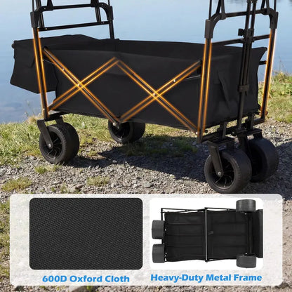Collapsible All-Terrain Wagon with Detachable Canopy & Carry Bag