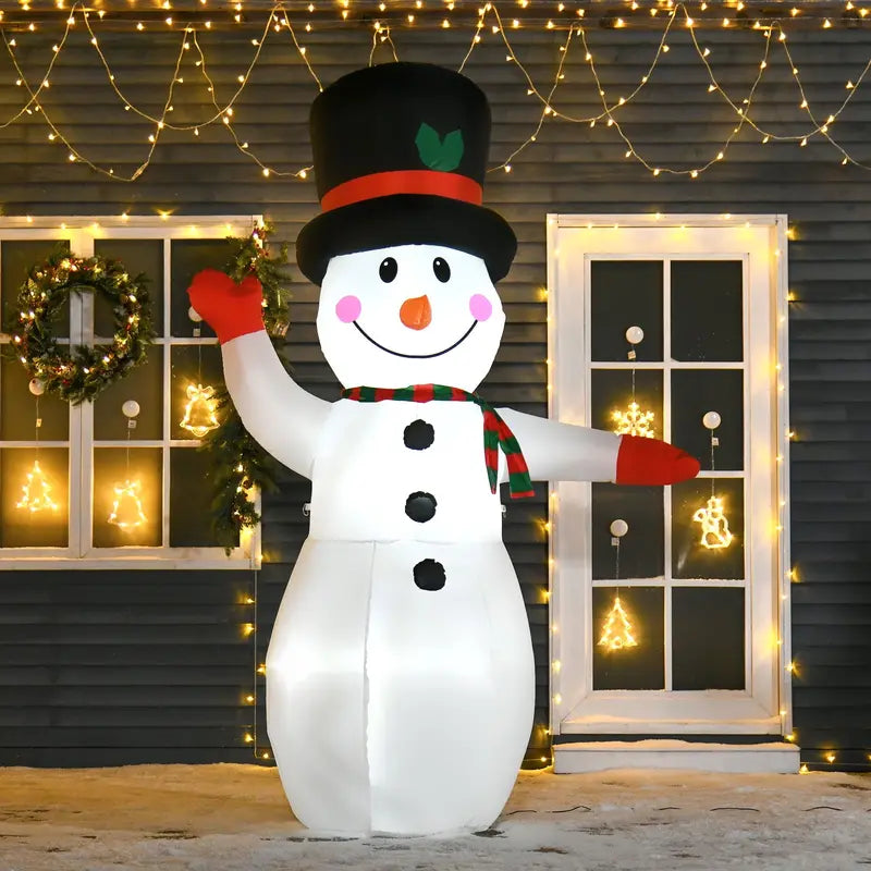 Homcom Inflatable LED Snowman for Indoor/Outdoor Christmas Decor