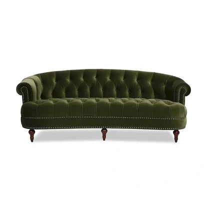 La Rosa 84-Inch Mid-Century Velvet Chesterfield Sofa  Tufted & Upholstered