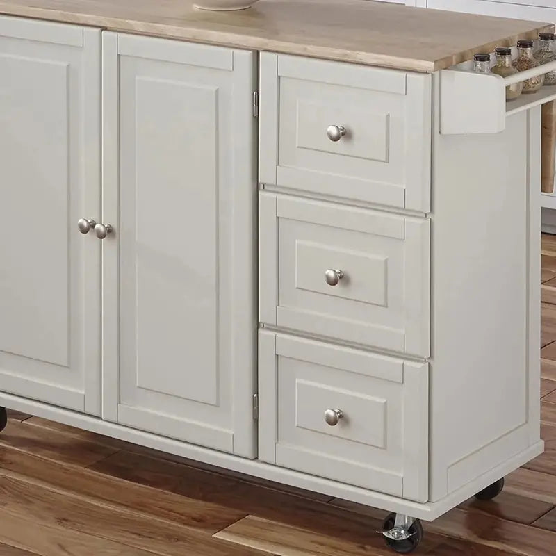 Homestyles Dolly Madison Mobile Kitchen Island  Drop-Leaf Breakfast Bar with Casters