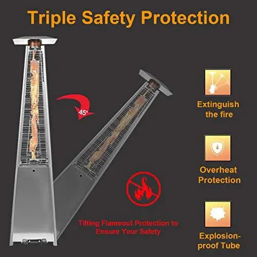 Dual 40,000 BTU Propane Patio Heater Set  Pyramid-Style Outdoor Heating Units